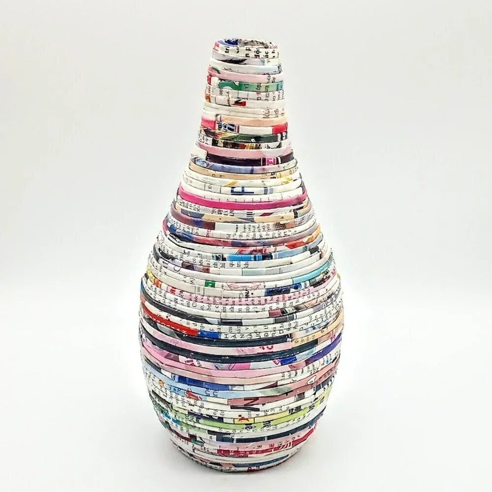 Vietnamese Hand-Rolled Paper Vase